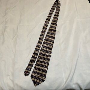 Vintage Museum Artifacts With Egyptian Golfers Hieroglyphs Patterned Tie